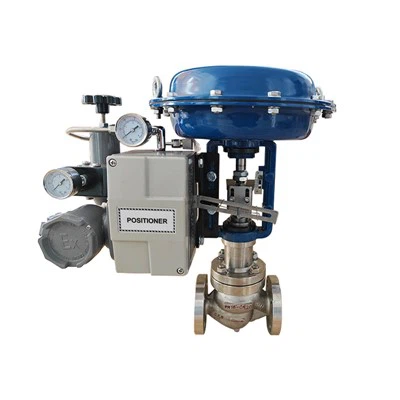 DN20 صمام التحكم الهوائي ذو الحافة مع محدد الموضع